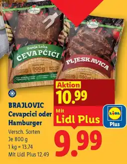 Lidl Brajlovic Cevapcici oder Hamburger Angebot