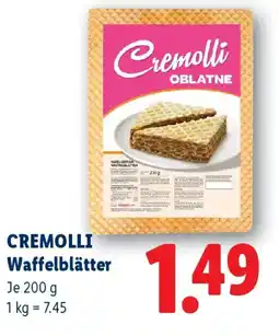 Lidl Cremolli Waffelblätter Angebot