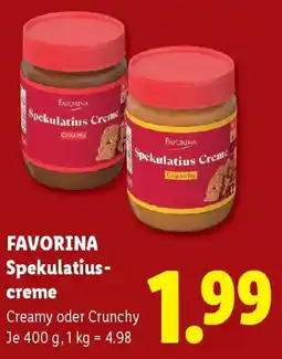 Lidl Favorina Spekulatiuscreme Angebot