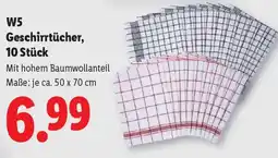 Lidl W5 Geschirrtücher, 10 Stück Angebot