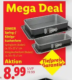 Lidl ZENKER Spring-/Königskuchenform Angebot