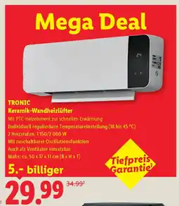 Lidl TRONIC Keramik-Wandheizlüfter Angebot