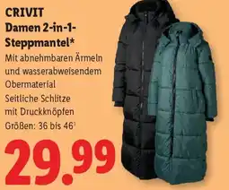 Lidl CRIVIT Damen 2-in-1- Steppmantel Angebot