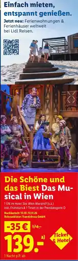 Lidl Reisen Die Schöne und das Biest Das Musical in Wien Angebot
