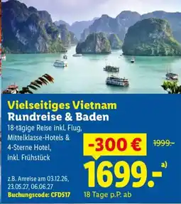 Lidl Reisen Vielseitiges Vietnam Rundreise & Baden Angebot