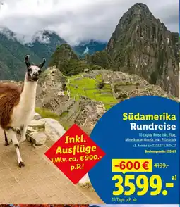 Lidl Reisen Südamerika Rundreise Angebot