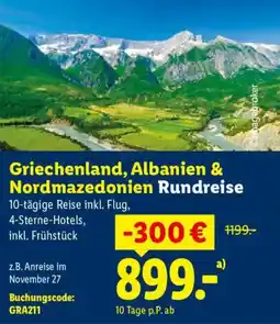 Lidl Reisen Griechenland, Albanien & Nordmazedonien Rundreise Angebot