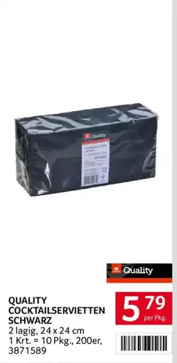 Transgourmet Quality Cocktailservietten Schwarz Angebot