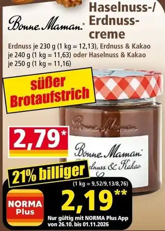 Bonne Maman Haselnuss-/Erdnuss-creme