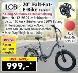 Norma Lobe 20" Falt-Fat-E-Bike Terrain Angebot