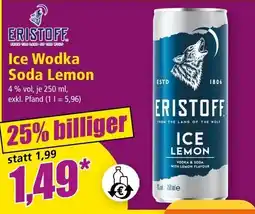 Norma Eristoff Ice Wodka Soda Lemon Angebot