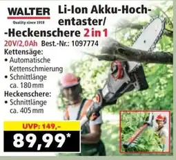 Norma WALTER Li-Ion Akku-Hochentaster/-Heckenschere 2in1 Angebot