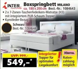 Norma Boxspringbett MILANO Angebot