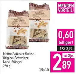 Sutterlüty Maitre Patissier Suisse Original Schweizer Nuss-Stängeli Angebot
