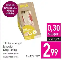 Sutterlüty BILLA immer gut Sandwich Angebot