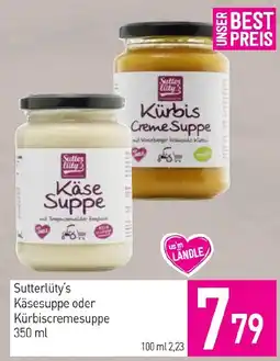 Sutterlüty Sutterlüty's Käsesuppe oder Kürbiscremesuppe Angebot