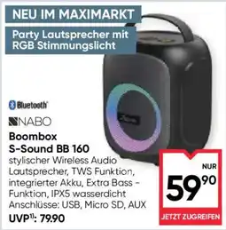 Maximarkt NABO Boombox S-Sound BB 160 Angebot