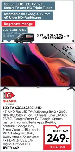 Maximarkt Sharp LED TV 43GL4260E UHD Angebot
