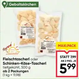 Maximarkt Fleischtascherl oder Schinken-Käse-Tascherl Angebot
