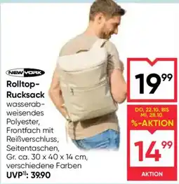 Maximarkt New York Rolltop-Rucksack Angebot