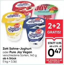 Maximarkt Zott Sahne-Joghurt oder Pure Joy Vegan Angebot