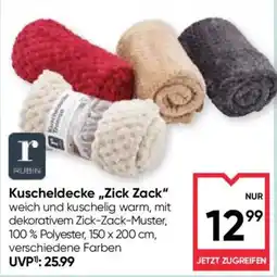 Maximarkt Rubin Kuscheldecke „Zick Zack“ Angebot