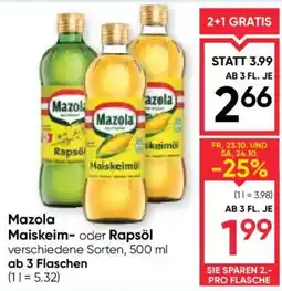 Maximarkt Mazola Maiskeim- oder Rapsöl Angebot