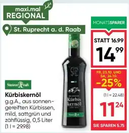 Maximarkt SteirerKraft Kürbiskernöl Angebot