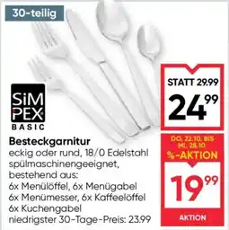 Maximarkt SimPex Basic Besteckgarnitur Angebot