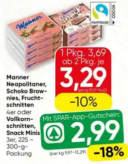 SPAR Gourmet Manner Neapolitaner, Schoko Brownies, Fruchtschnitten Angebot