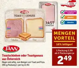 Interspar TANN Toastschinken oder Toastgenuss Angebot