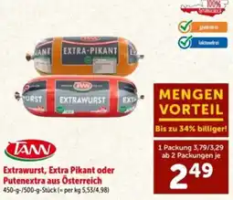 Interspar TANN Extrawurst, Extra Pikant oder Putenextra Angebot
