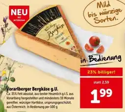 Interspar Vorarlberger Bergkäse g.U. Angebot