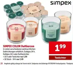 Interspar Simpex Color Duftkerzen Angebot