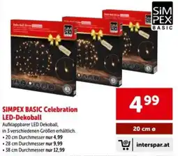 Interspar SIMPEX BASIC Celebration LED-Dekoball Angebot