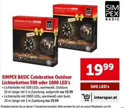 Interspar SIMPEX BASIC Celebration Outdoor Lichterketten Angebot