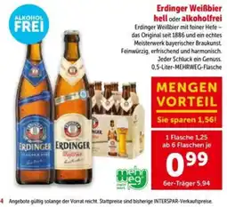 Interspar Erdinger Weißbier hell oder alkoholfrei Angebot