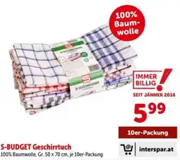 Interspar S-BUDGET Geschirrtuch Angebot