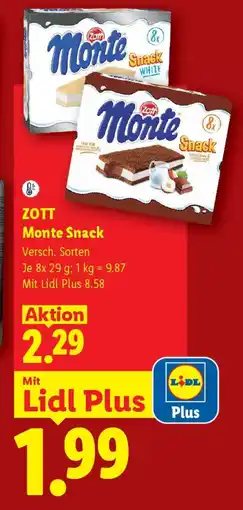 Lidl Zott Monte Snack Angebot