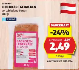 Hofer Sonnhof Leberkäse Gebacken Angebot
