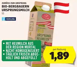 Hofer Bio-Bergbauern Ursprungsmilch Angebot