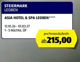 Hofer Asia Hotel & Spa Leoben**** Angebot