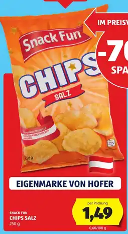 Hofer Snack Fun Chips Salz Angebot