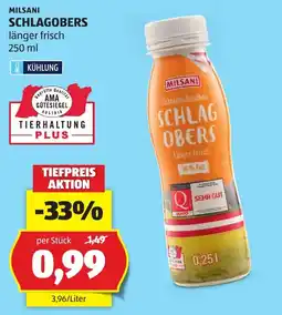 Hofer Milsani Schlagobers Angebot