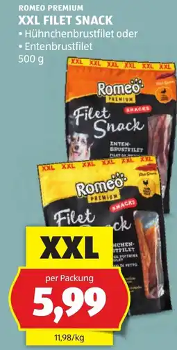 Hofer Romeo Premium XXL Filet Snack Angebot