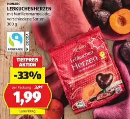 Hofer Monarc Lebkuchenherzen Angebot