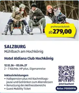 Hofer Hotel Aldiana Club Hochkönig Angebot