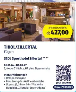 Hofer SCOL Sporthotel Zillertal Angebot