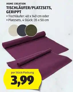 Hofer Home Creation Tischläufer/Platzsets, gerippt Angebot