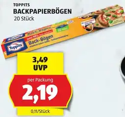 Hofer Toppits Backpapierbögen Angebot